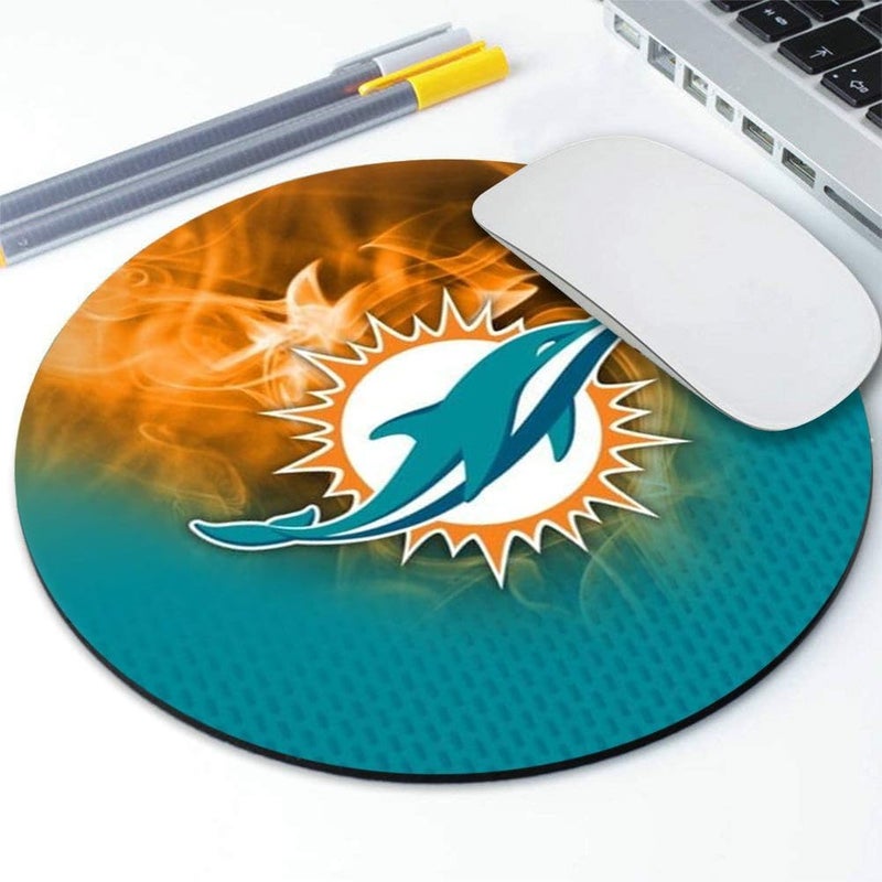 ZYJTEK Sports Round Mouse Pad,Blue Black Design Non-Slip Rubber Base Mousepad for Computers Laptop Desk,Gaming Mouse Mat for Football Fans - Image 1